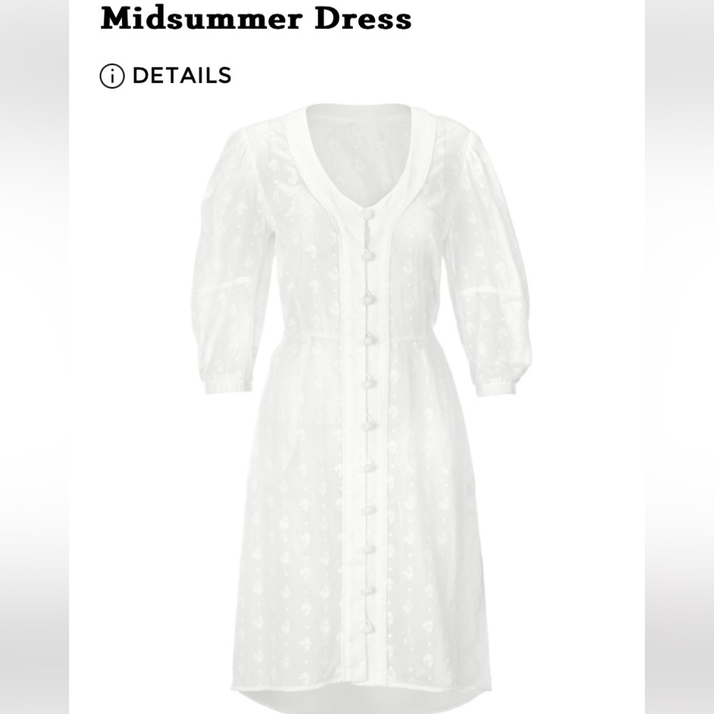 CAbi Ivory Long Sleeve Dress